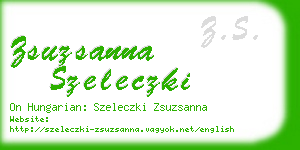 zsuzsanna szeleczki business card